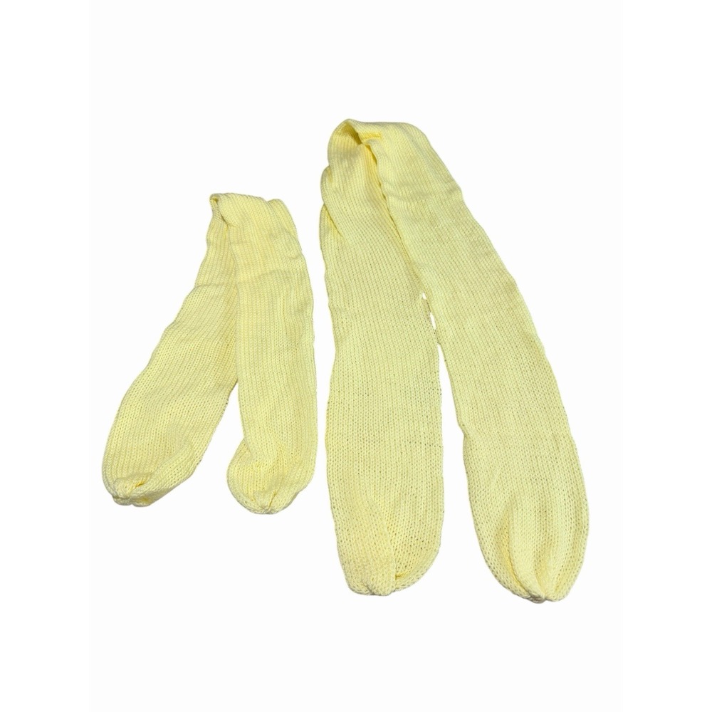 New Handmade Knitted Mommy & Me Yellow Scarves 42 & 72 inches long